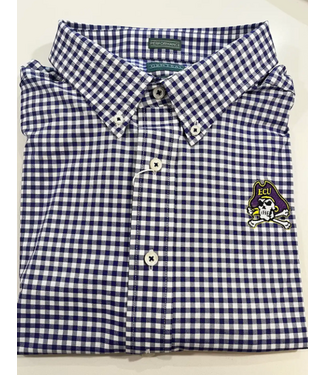 Gen Teal Gingham Performance Sport Shirt #4465235