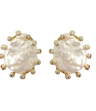 Gemelli Monet Clear Pearl Stud Earrings