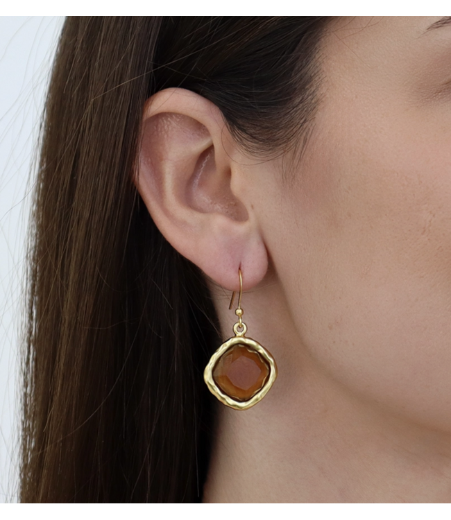 Karine Sultan Mocha Stone Drop Earrings