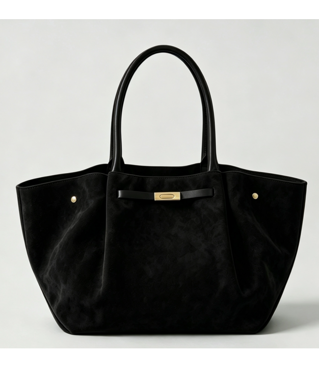 Nanabags Genuine Suede Bag with Leather Details