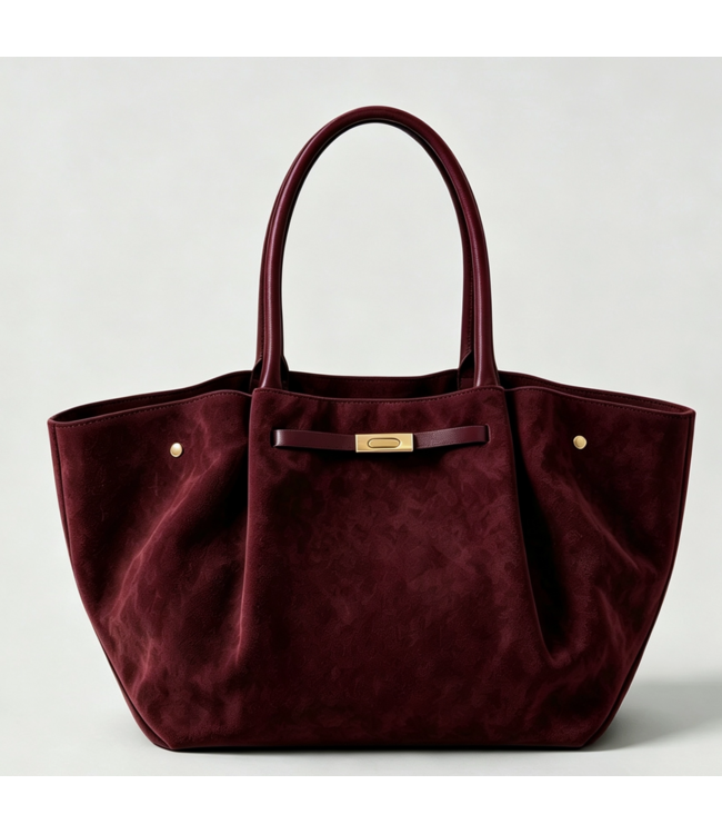 Nanabags Genuine Suede Bag with Leather Details