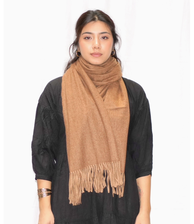 Cozy Cashmere Blend Stole Espresso