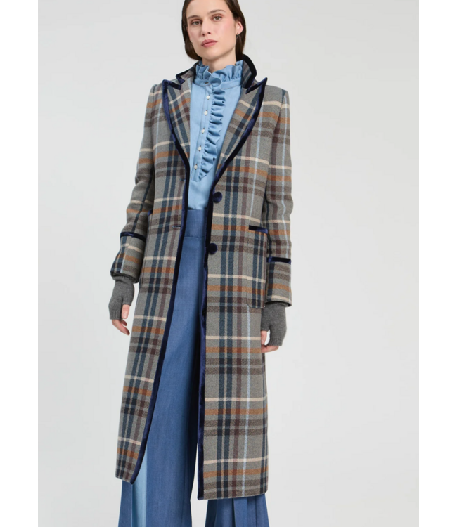 Vilagallo Plaid Wool Coat #34101