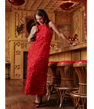 frances valentine Francesca Maxi Dress Daisy Applique -#426AA112713