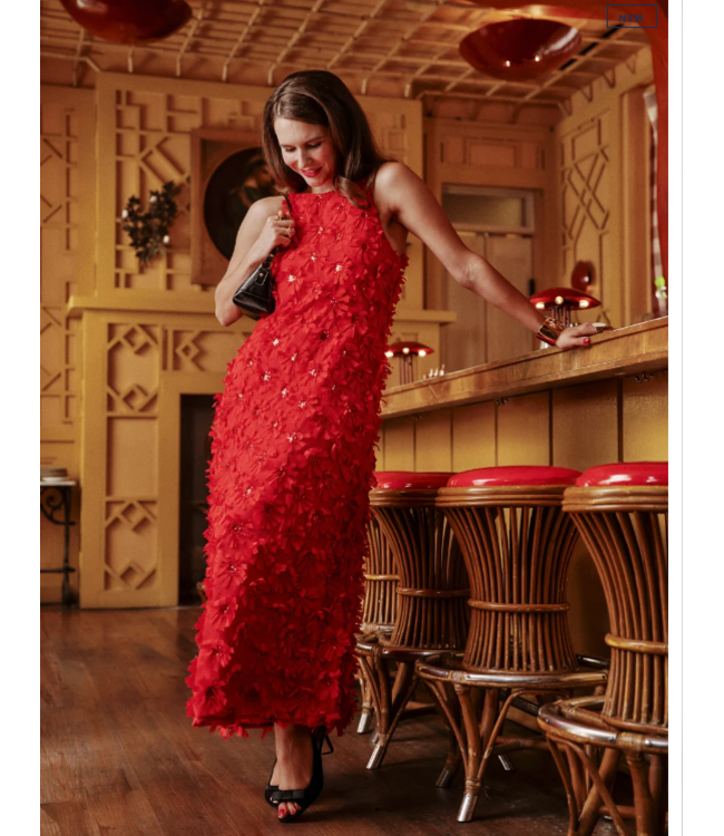 Francesca Maxi Dress Daisy Applique -#426AA112713