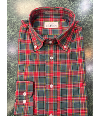 Hiltons Red/Green Tartan Button Down Shirt