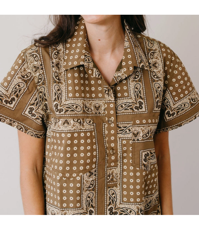 Olive Bandana Getaway Mini Dress