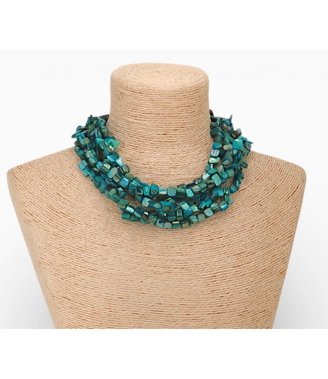 Chunky Turquoise Beaded Collar #N4432