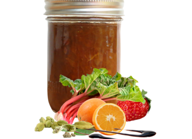 Orange Rhubarb Cardamom Jam with Strawberry Balsamic 