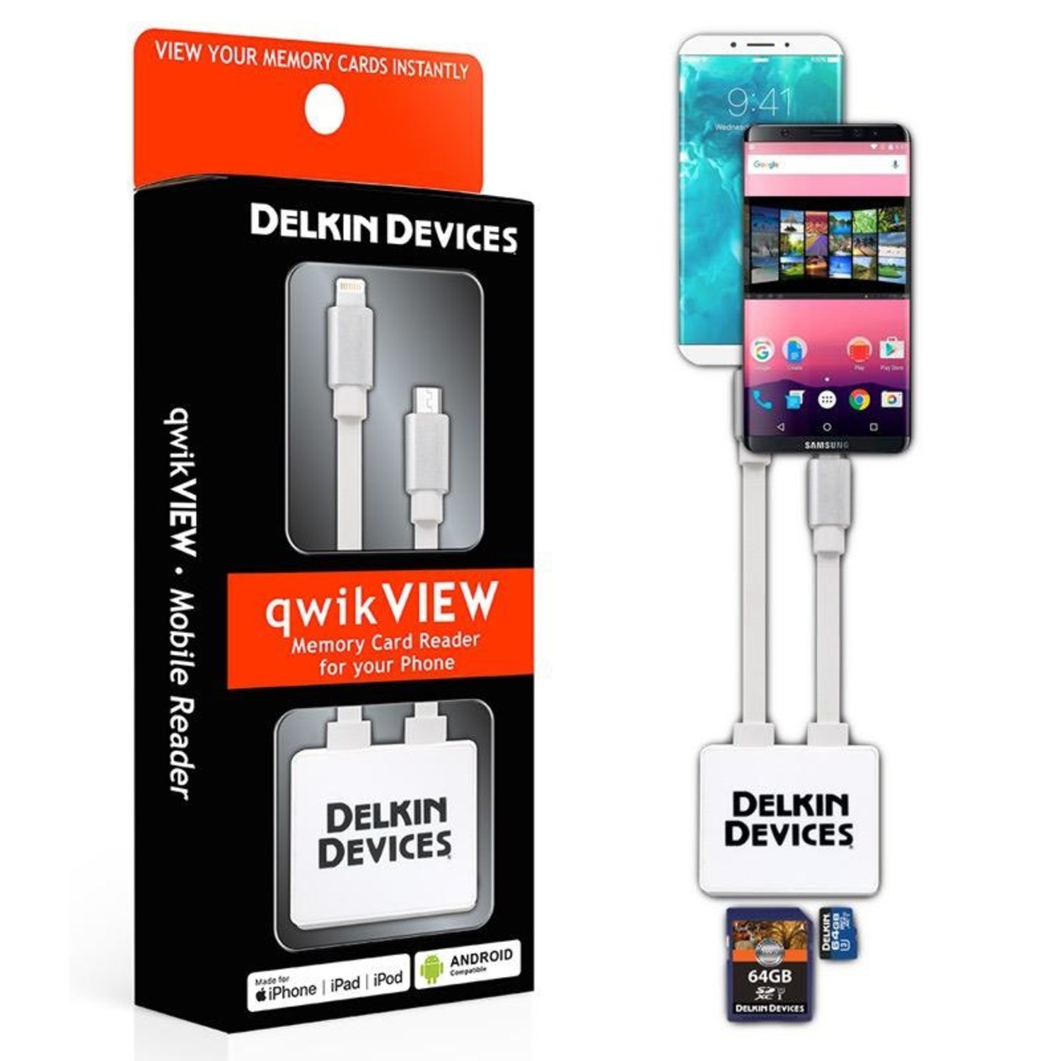 Delkin Delkin Qwikview Mobile Memory Card Reader For Apple Products Looking Glass Photo