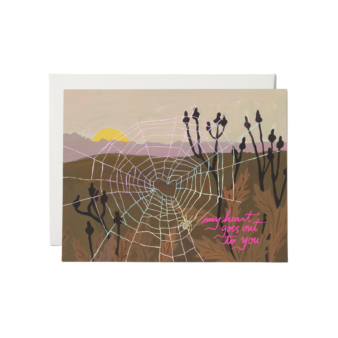 Red Cap Red Cap Greeting Cards Spider Web Heart