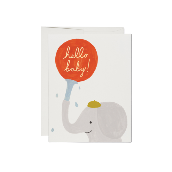 Red Cap Greeting Card - Little Elephant