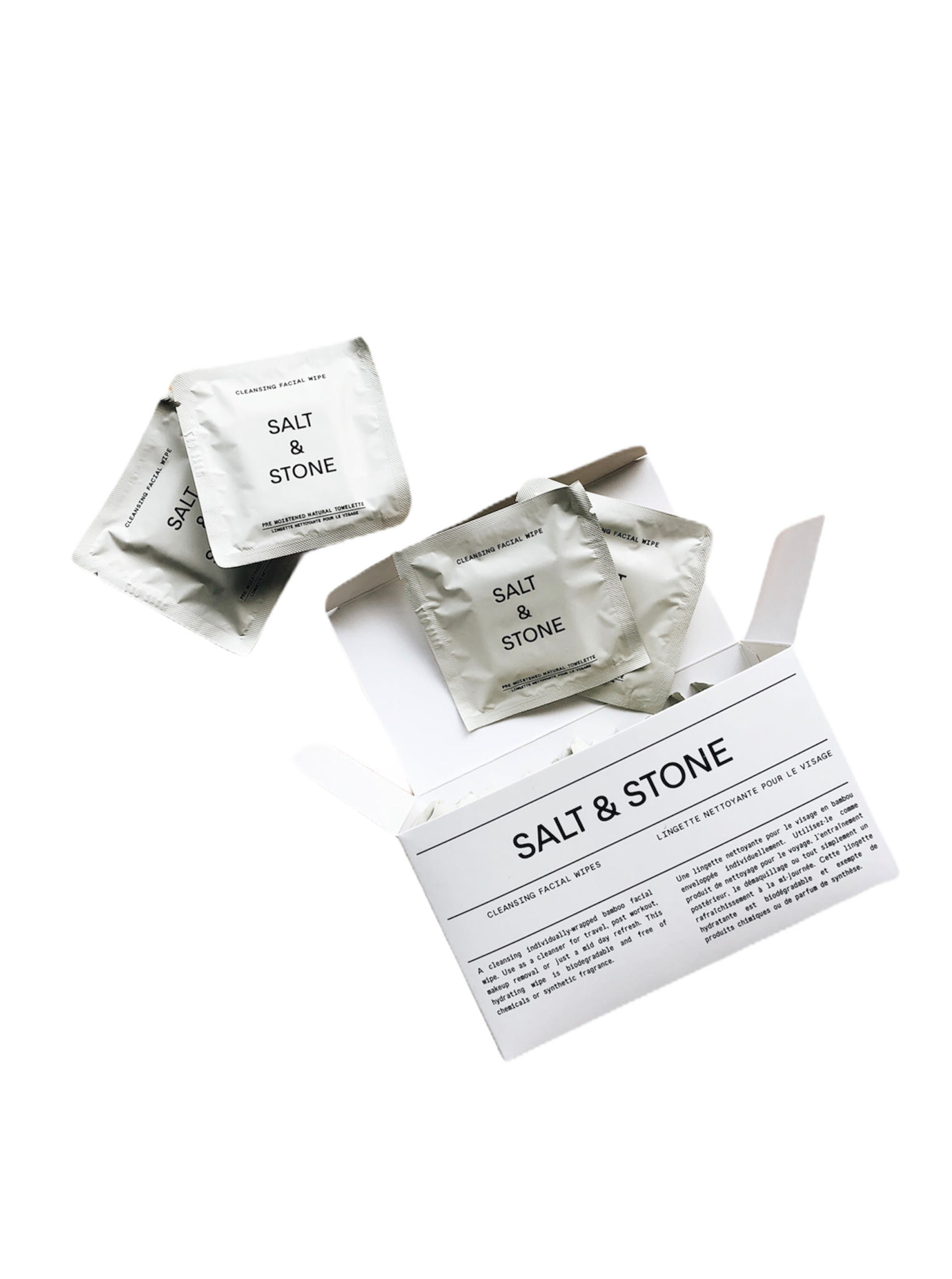 Salt & Stone Cleansing Facial Wipes - Box of 20
