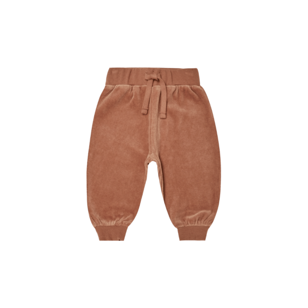 Quincy Mae Relaxed Velour Sweatpant - Clay