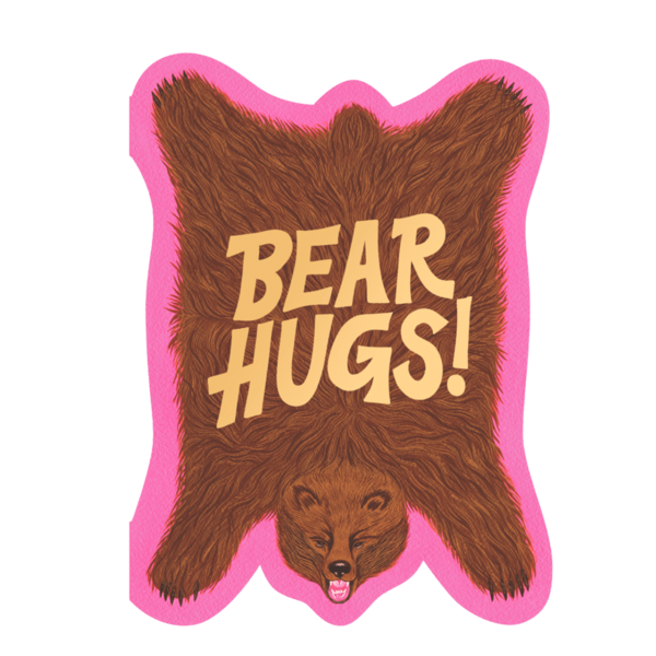 Red Cap Bear Hugs Greeting Card