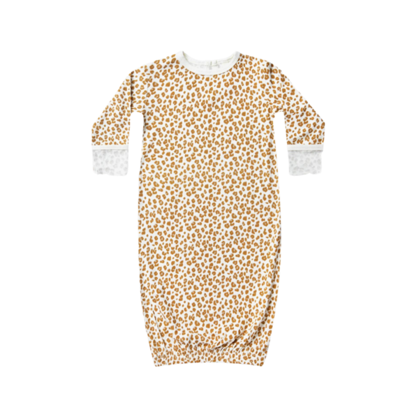Quincy Mae Bamboo Baby Gown - Cheetah