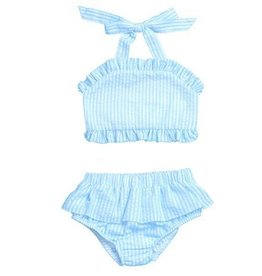 Wam Blanks Girls Seersucker Two Piece Ruffle Swimsuit Wam Blanks Girls Seersucker Two Piece Ruffle Swimsuit