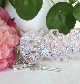 Sorority Shop Glitter Block Letter Keychain