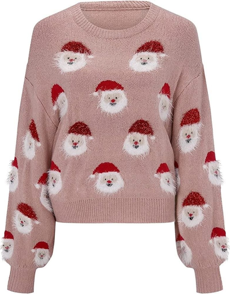 Unishe Fuzzy Santa Cropped Sweater