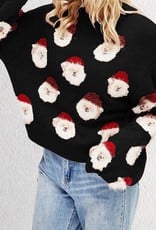 Unishe Fuzzy Santa Cropped Sweater