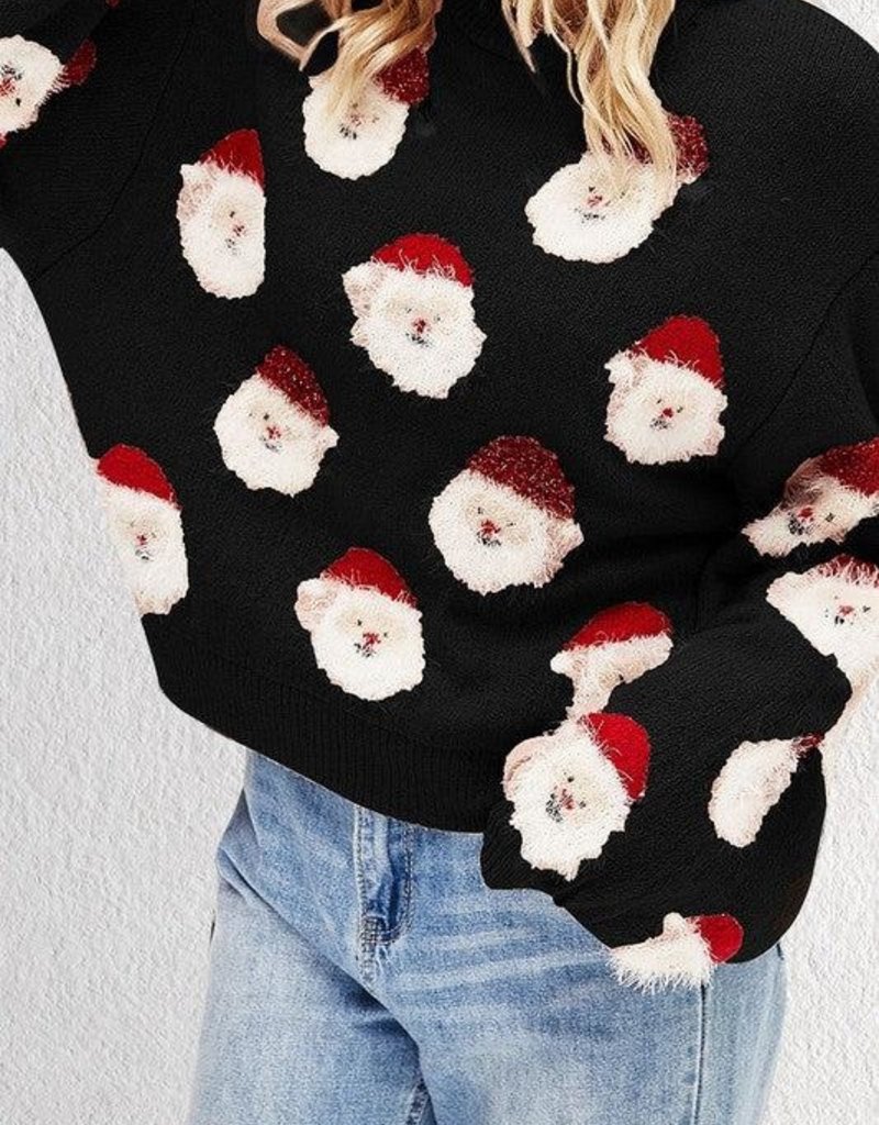 Unishe Fuzzy Santa Cropped Sweater