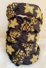 Sandy & Rizzo Black & Gold Star Beaded Headband