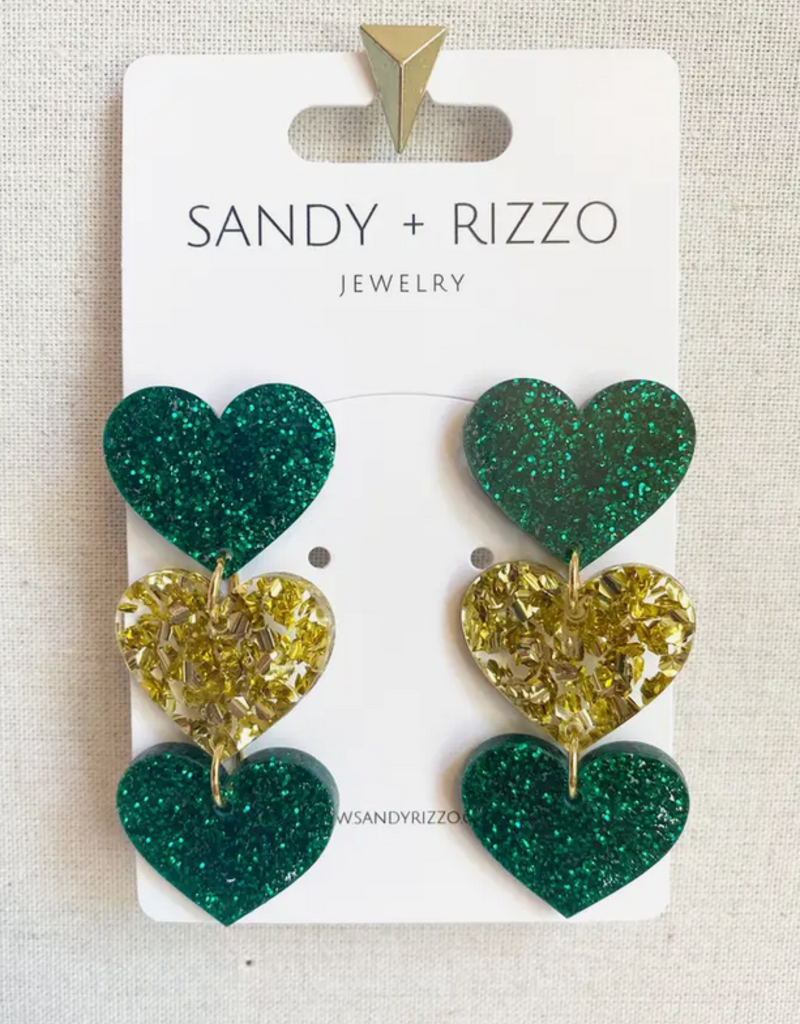 Sandy & Rizzo SLU Gameday Heart Earrings