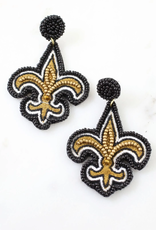 Caroline Hill Saints Fleur de lis Beaded Earring