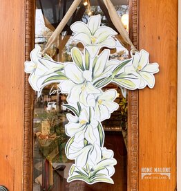 Home Malone Easter Lily Cross Door Hanger