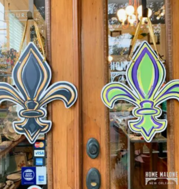 Home Malone Reversible Mardi Gras/Saints Fleur De Lis Door Hanger