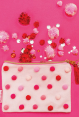 Taylor Elliott Designs Red + Pink Pom Pom Pouch