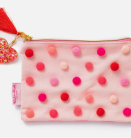 Taylor Elliott Designs Red + Pink Pom Pom Pouch