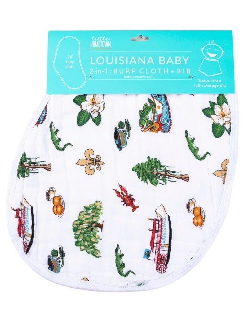 Little Hometown Louisiana Burp & Bib Set