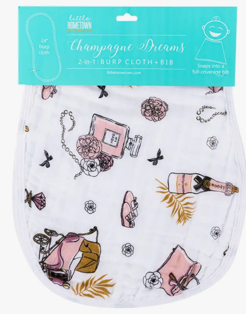 Little Hometown Champagne Dreams Burp & Bib Set