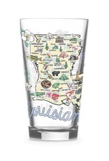 Fish-Kiss Louisiana Pint Glass 16 oz