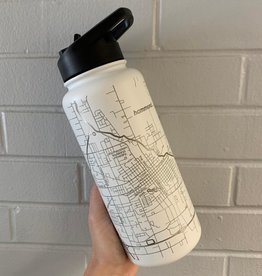 Well Told Hammond Map Insulated Hydration Bottle White