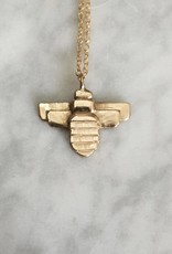 Mimosa Handcrafted Bronze Bee Pendant Necklace