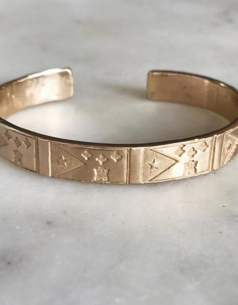 Mimosa Handcrafted Bronze Acadian Flag Cuff