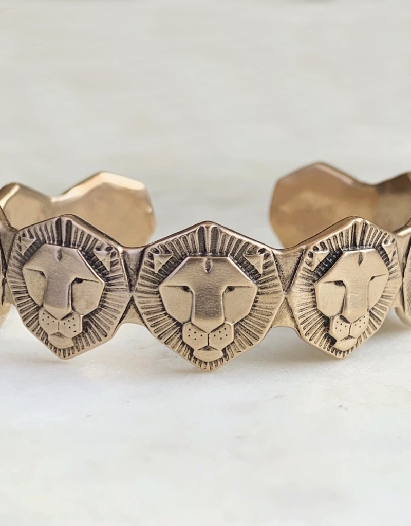 Mimosa Handcrafted Bronze Lion Cuff