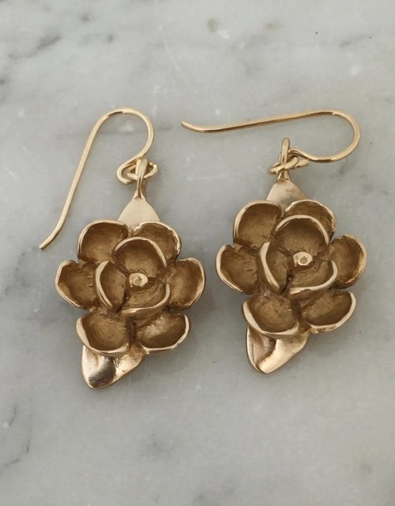 Mimosa Handcrafted Bronze Magnolia Earrings