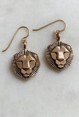 Mimosa Handcrafted Bronze Lion Earrings