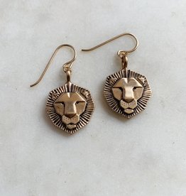 Mimosa Handcrafted Bronze Lion Earrings