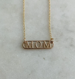 Mimosa Handcrafted Bronze Mom Bar Necklace