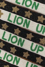 The Old School Lion Up Beaded Clear Bag