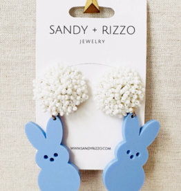 Sandy & Rizzo Purple Beaded Bunny Earrings