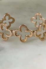 Mimosa Handcrafted Bronze Quatrefoil Cuff