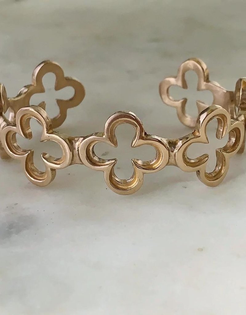 Mimosa Handcrafted Bronze Quatrefoil Cuff