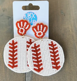 OBX Prep Baseball Mitt Beaded Drop Earrings