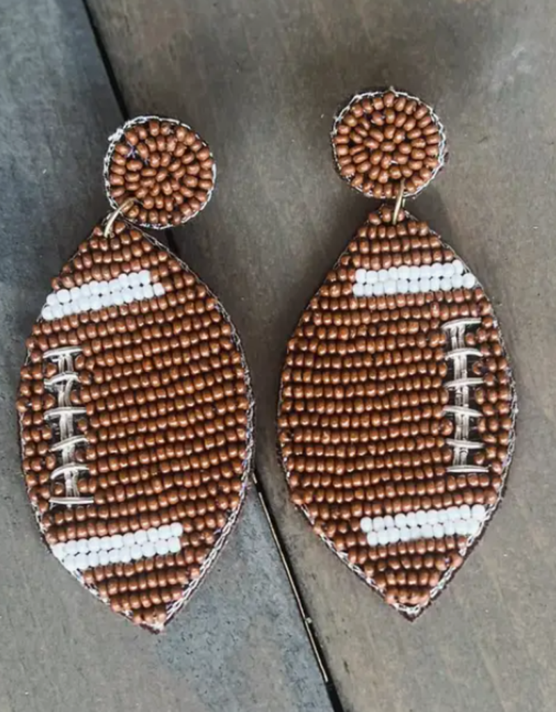 OBX Prep Beaded Football Drop Earring