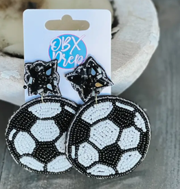 OBX Prep Soccer Beaded Dangle Earrings